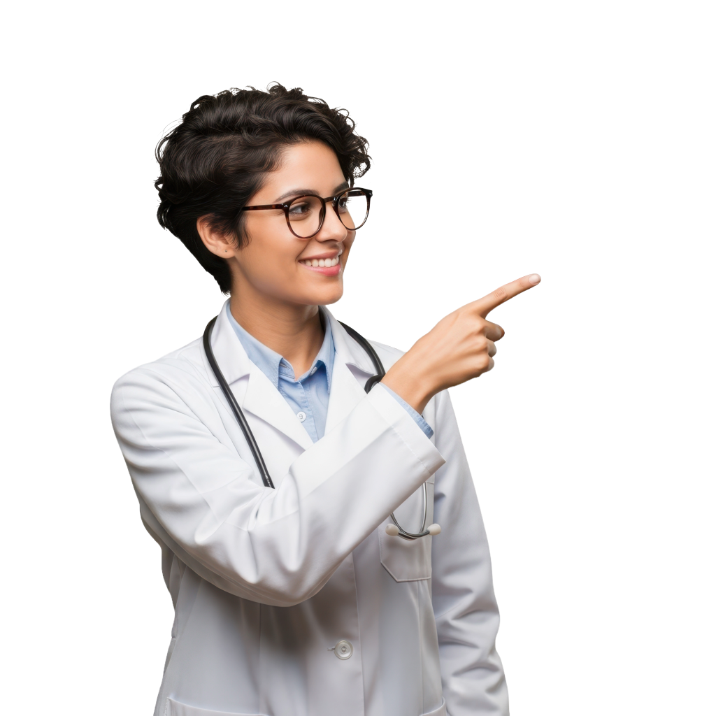 Doctor pointing to MedClicx healthcare marketing benefits