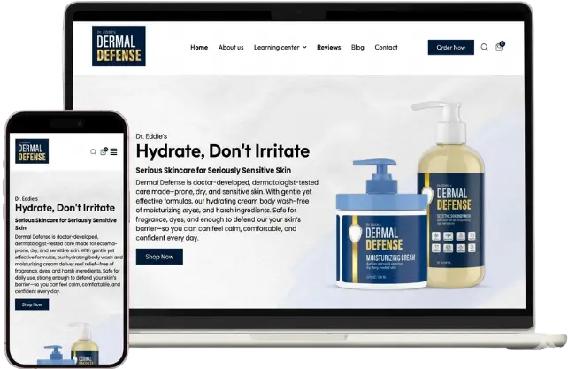 Medical website design shown on laptop and mobile