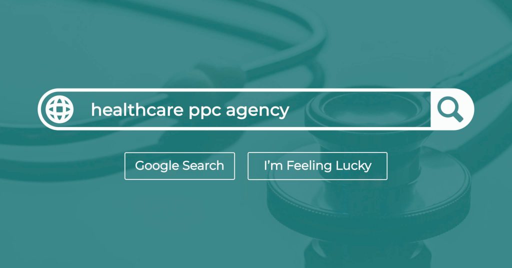 Search bar showing a healthcare PPC agency query