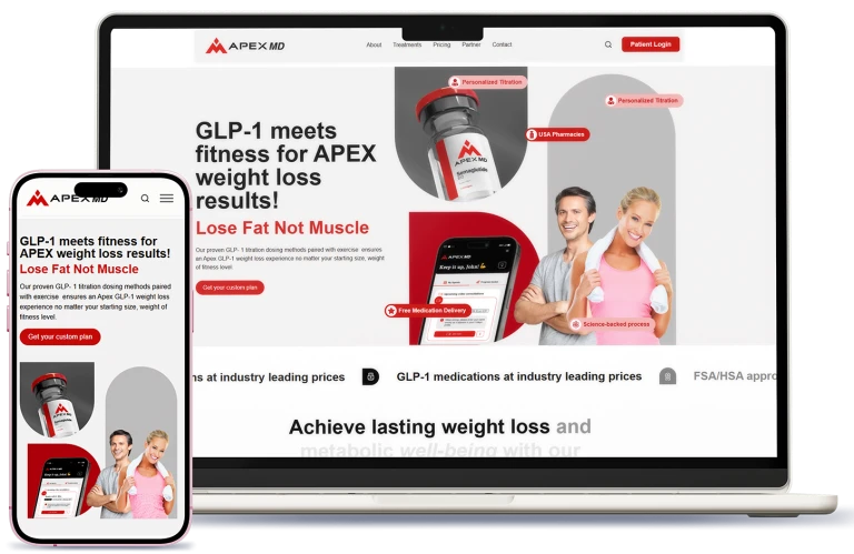 Weight loss clinic website design shown on laptop and phone